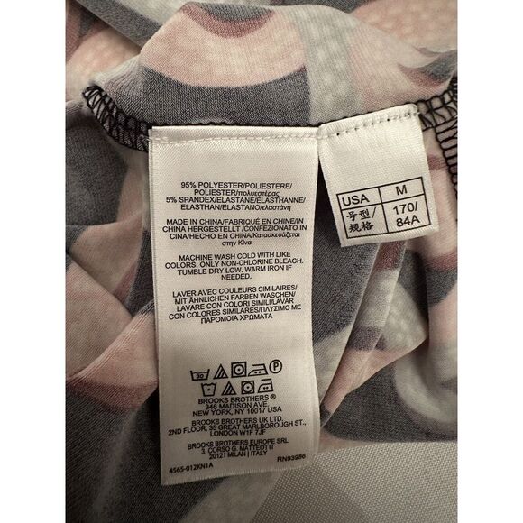 Brooks Brothers Navy Blue Peach Abstract Geometric Print Tunic‎ Top Blouse - Picture 7 of 10